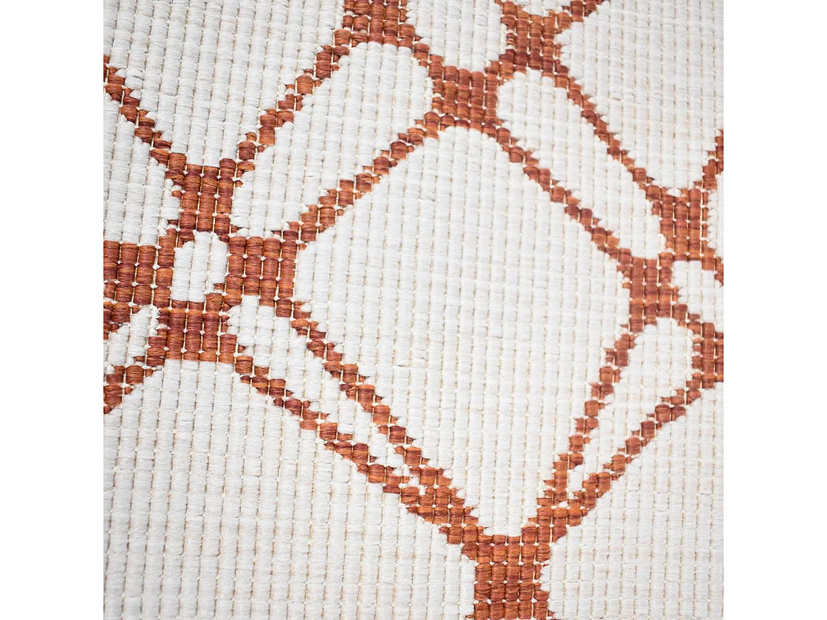 Tapis extérieur, kilim reversible 120x170 LYN2 AC REVERSIBLE marron et blanc