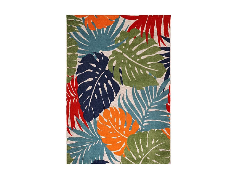 Tapis extérieur 80x200 tissé kilim bleu et rouge CHIMEKI