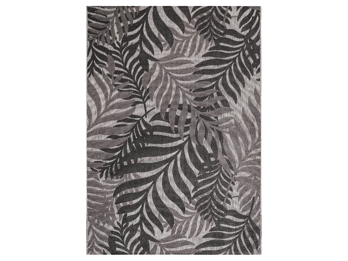 Tapis extérieur 80x150 tissé kilim gris CHIMEK