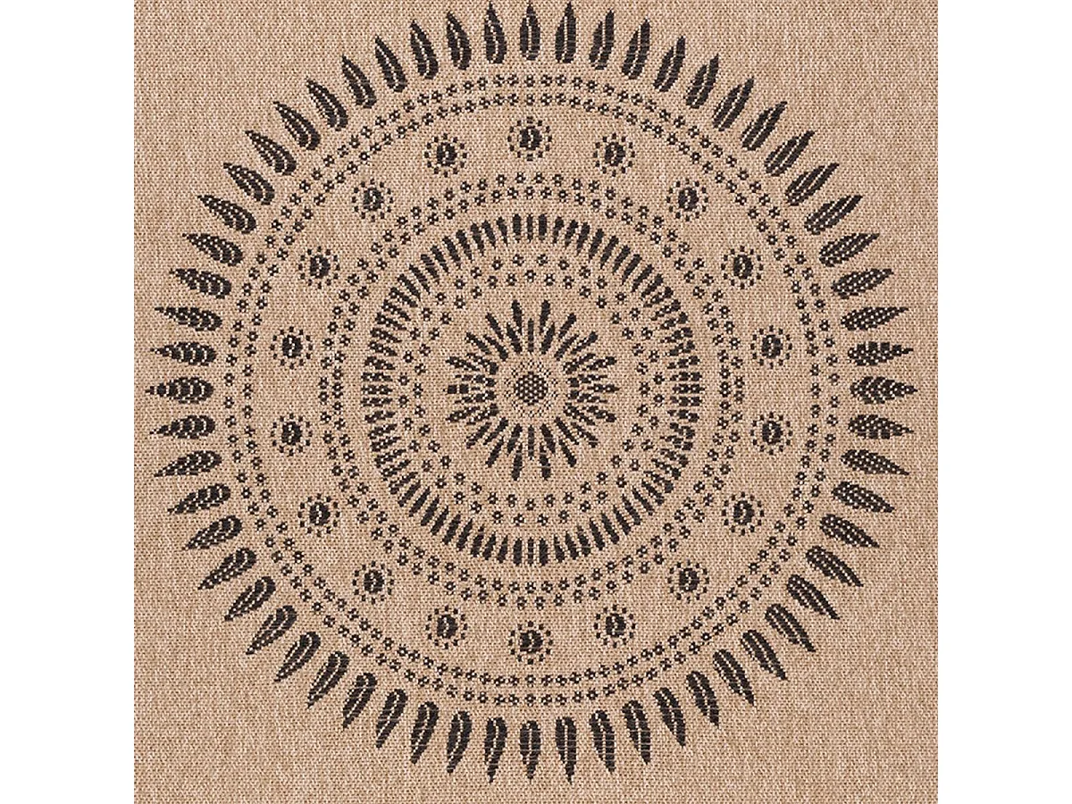 Tapis extérieur 160x230 tissé kilim beige et noir JUTE ART 6