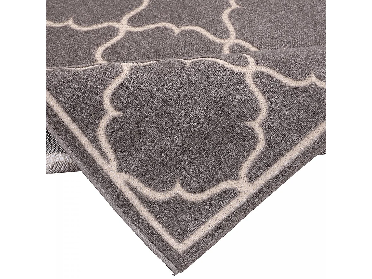 Tappeto da esterno Ø150cm tessuto rotondo kilim grigio chiaro KUMA