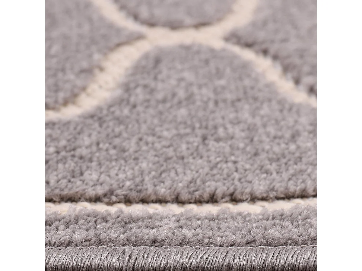 Tappeto da esterno Ø150cm tessuto rotondo kilim grigio chiaro KUMA