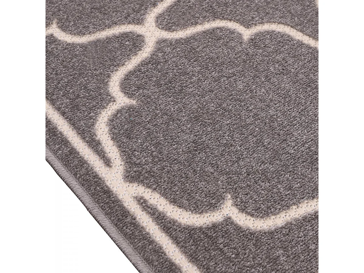 Tappeto da esterno Ø150cm tessuto rotondo kilim grigio chiaro KUMA