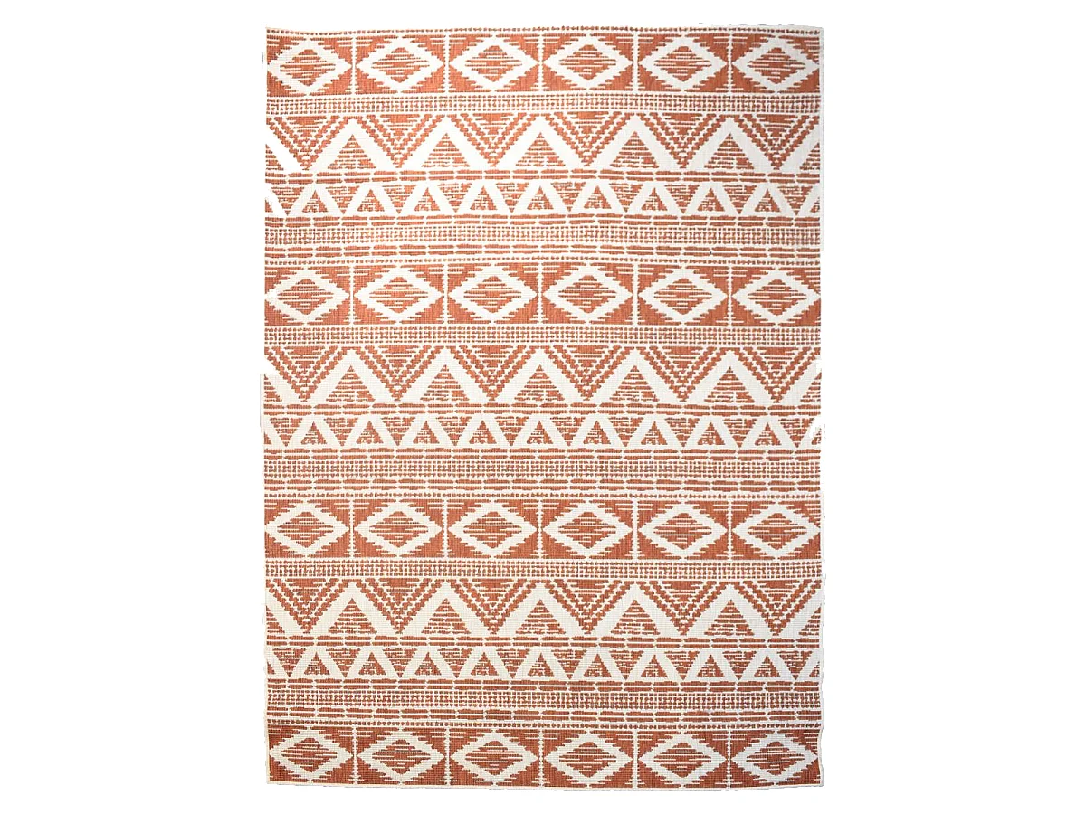 Tapis extérieur, kilim reversible 160x230 LYN2 BG REVERSIBLE rouge