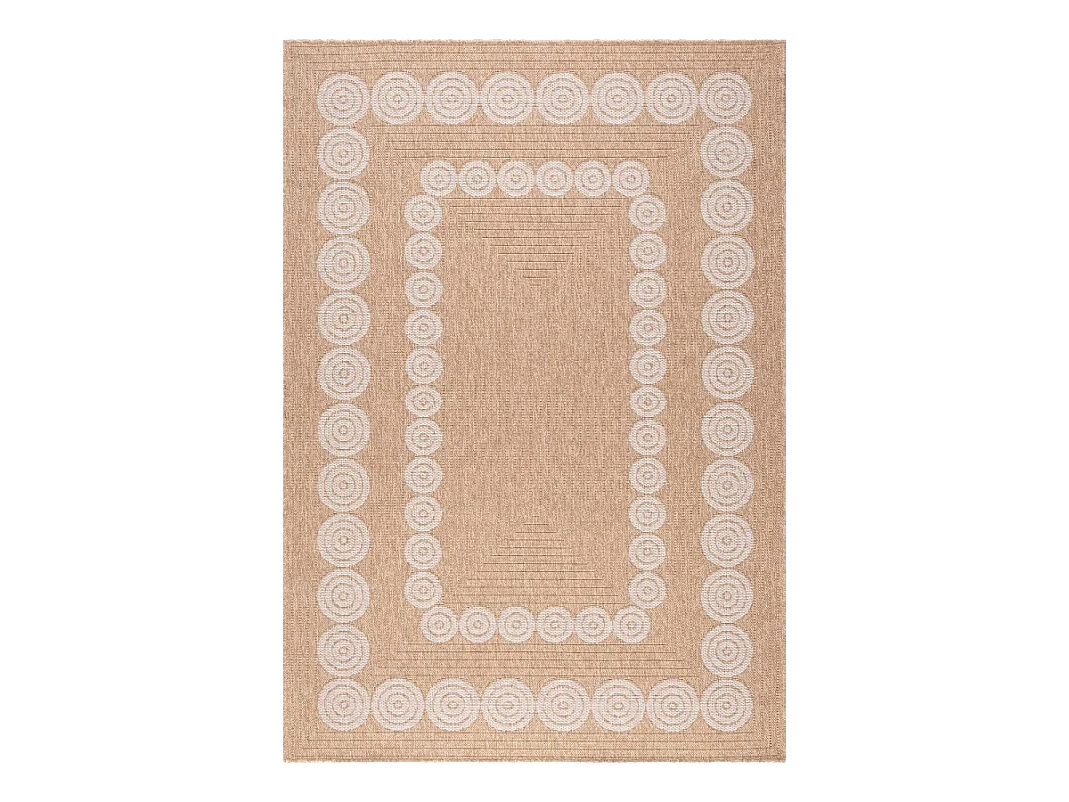 Tapis extérieur 60x90 tissé kilim beige et blanc JUTE ART 8
