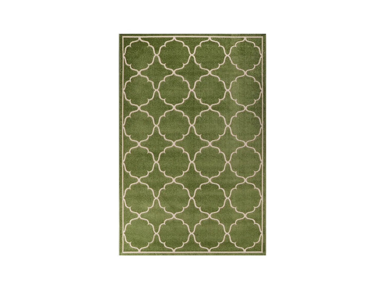 Tapis extérieur Ø200cm rond tissé kilim vert KUMA