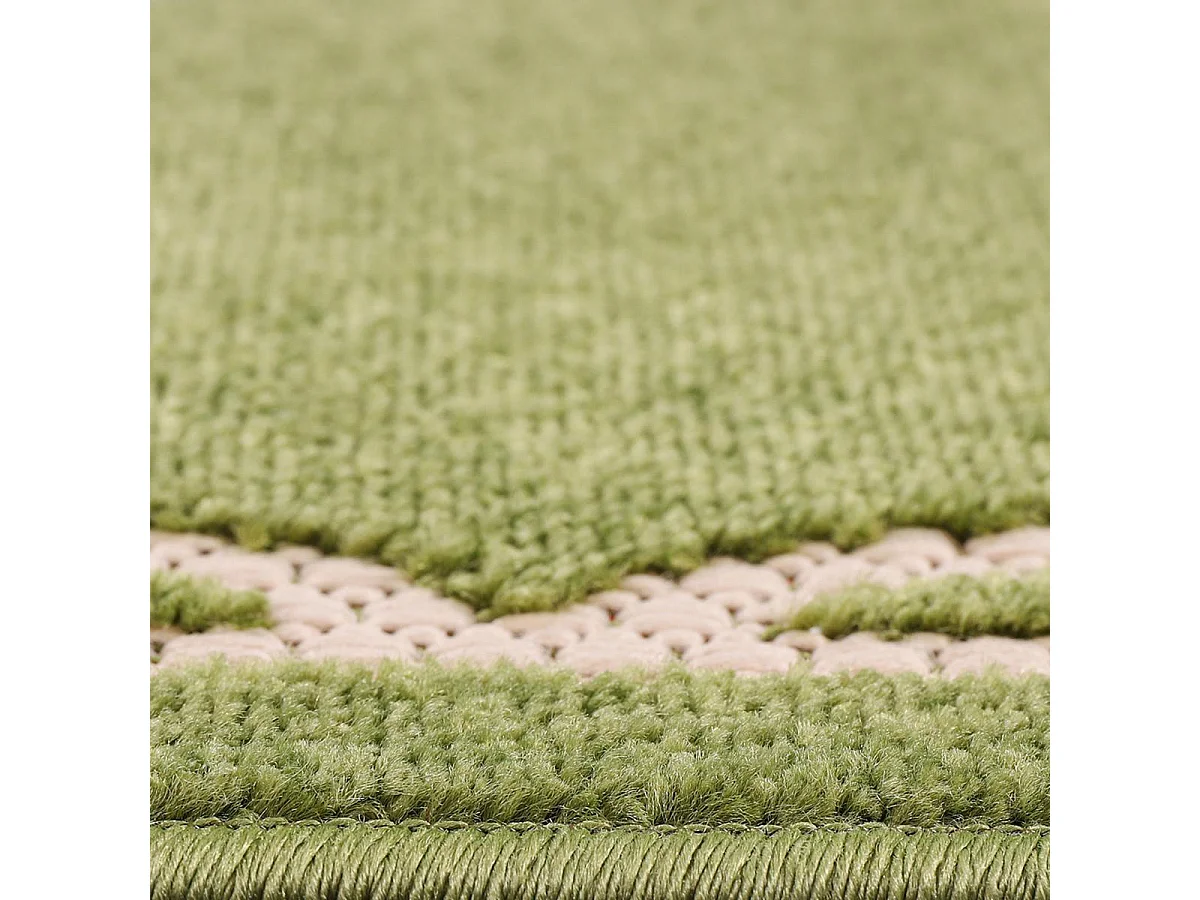 Tapis rond d'extérieur Ø200cm tissé kilim vert KUMA