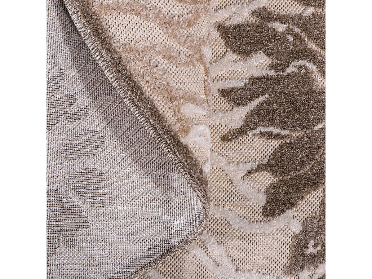 Tappeto da esterno Ø200 cm rotondo intrecciato color crema kilim CHIMEKA