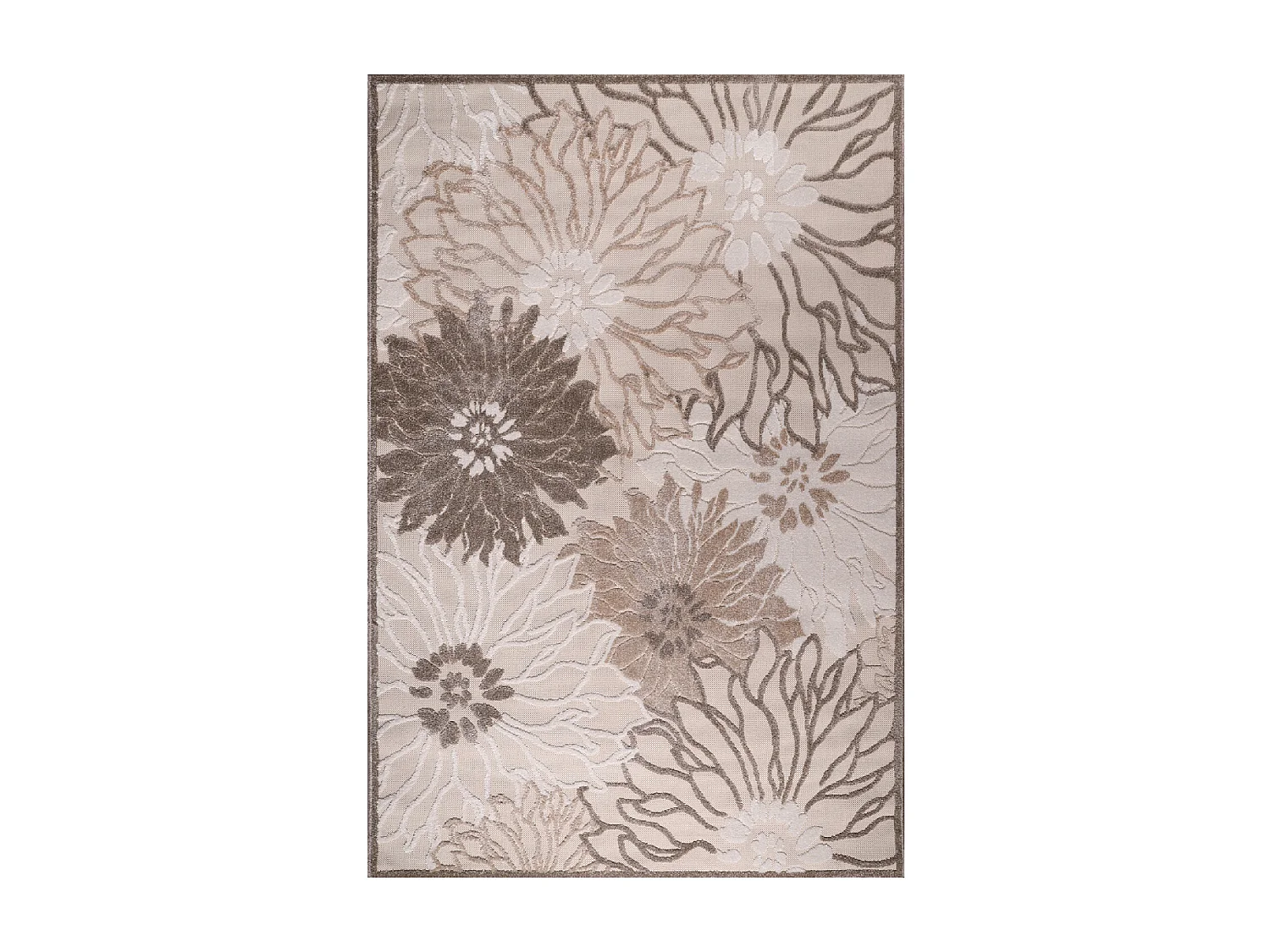 Tappeto da esterno Ø200 cm rotondo intrecciato color crema kilim CHIMEKA