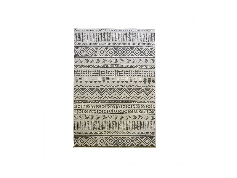 Tapis extérieur, kilim reversible 120x170 LYN2 AO REVERSIBLE gris et crème