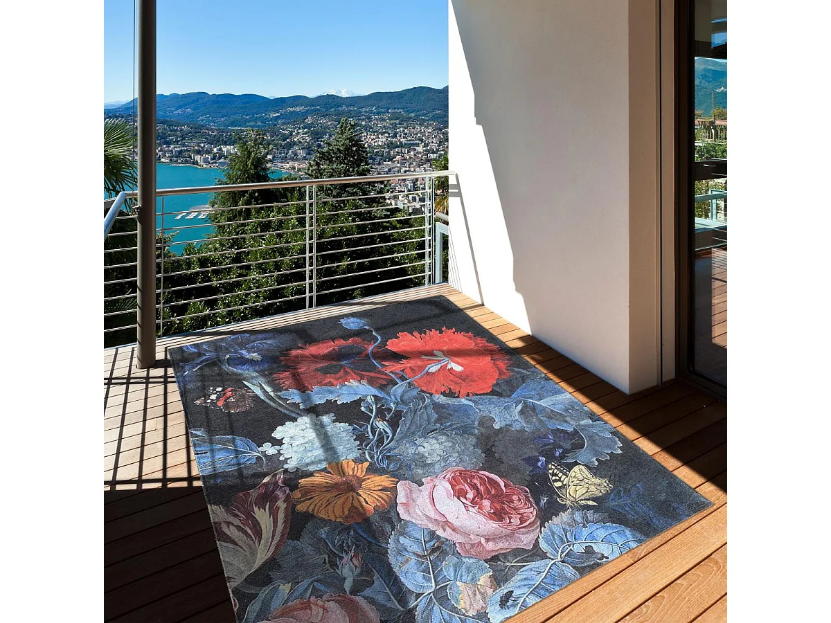 Tappeto kilim rettangolare intrecciato per esterni TURDA