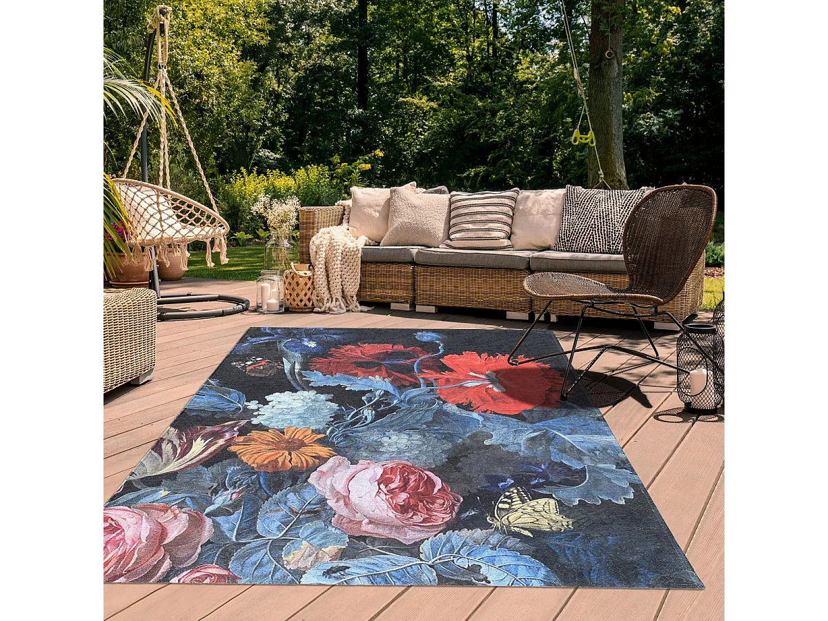 Tappeto kilim rettangolare intrecciato per esterni TURDA