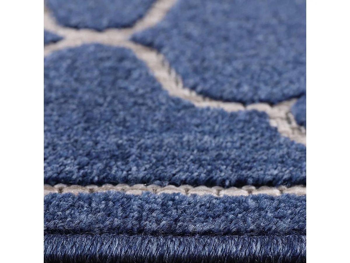 Tapis extérieur 140x200 tissé kilim bleu KUMA