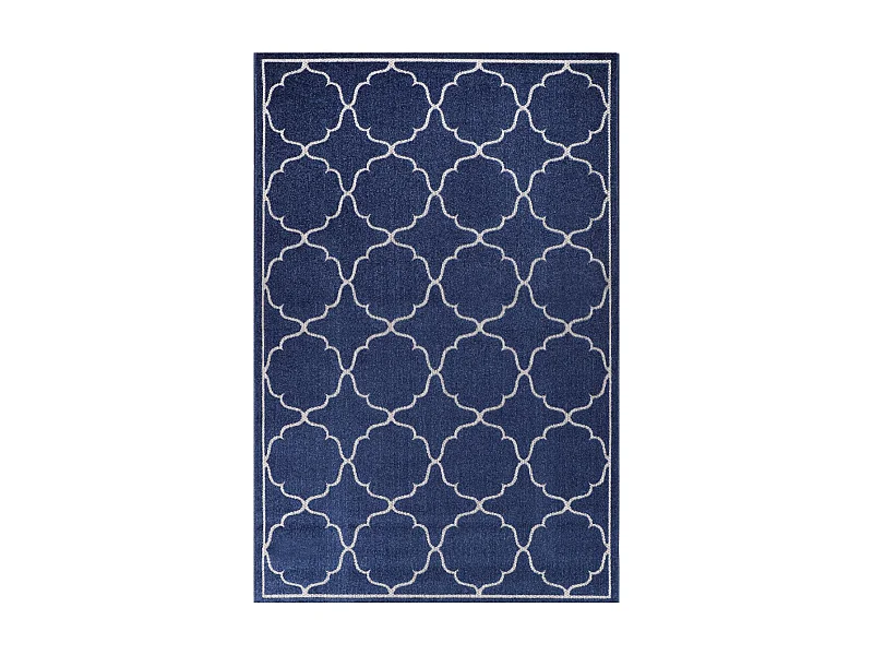 Tapis extérieur 140x200 tissé kilim bleu KUMA