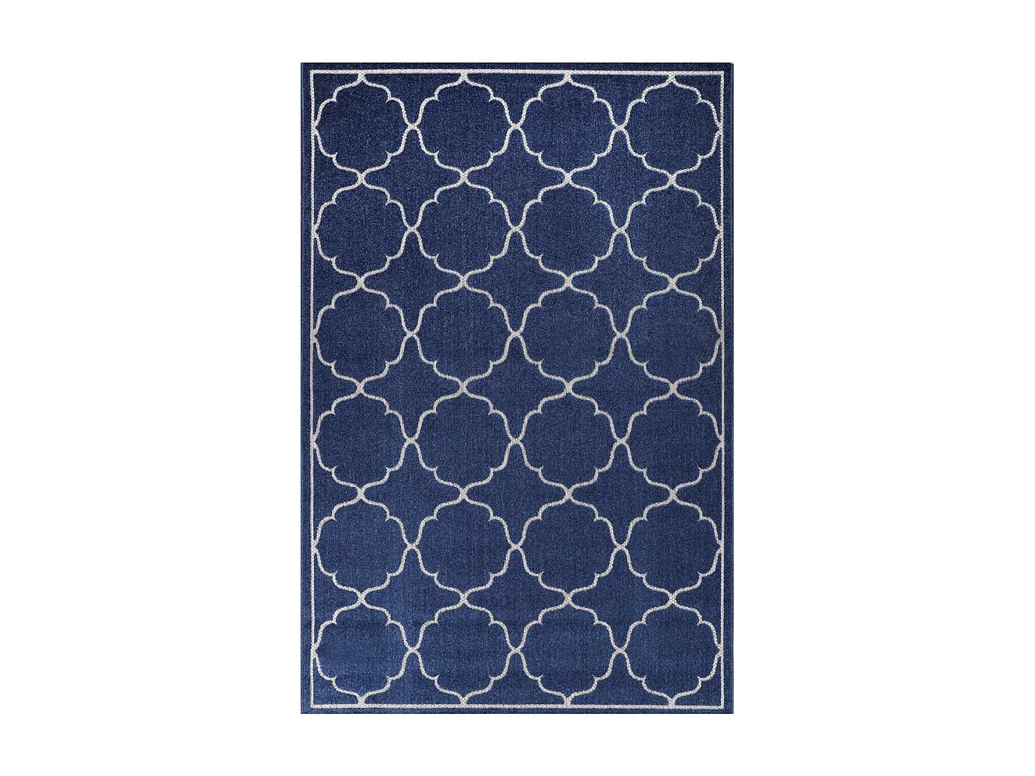 Tapis extérieur Ø200cm rond tissé kilim bleu KUMA