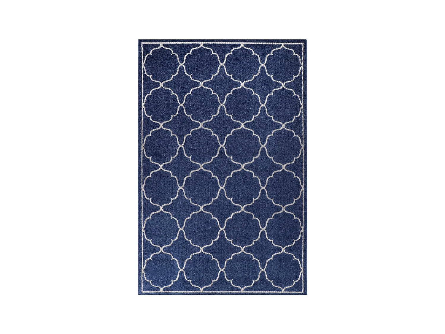Tapis extérieur Ø200cm rond tissé kilim bleu KUMA