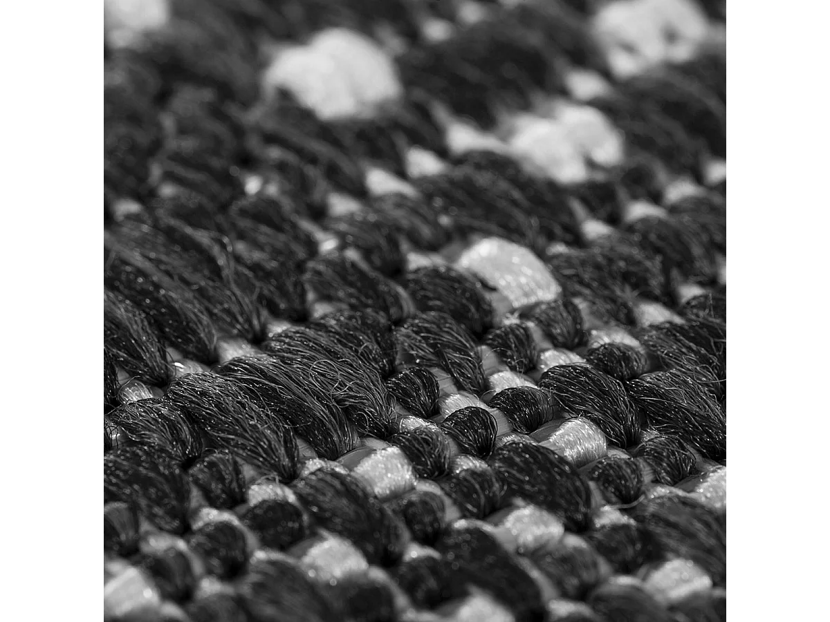 Tapis extérieur 160x230 tissé kilim anthracite et gris EXTERNA