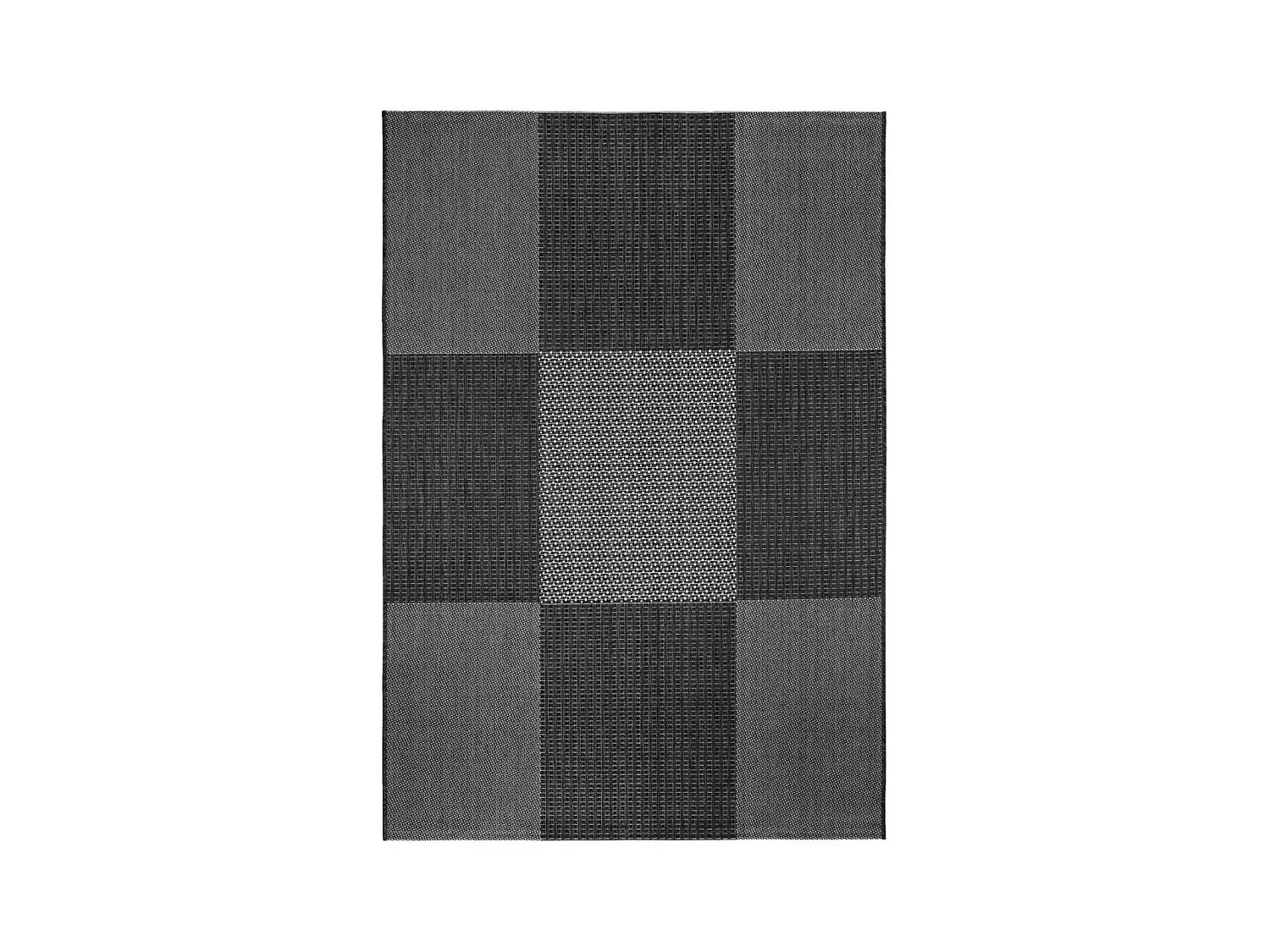 Tapis extérieur 160x230 tissé kilim anthracite et gris EXTERNA