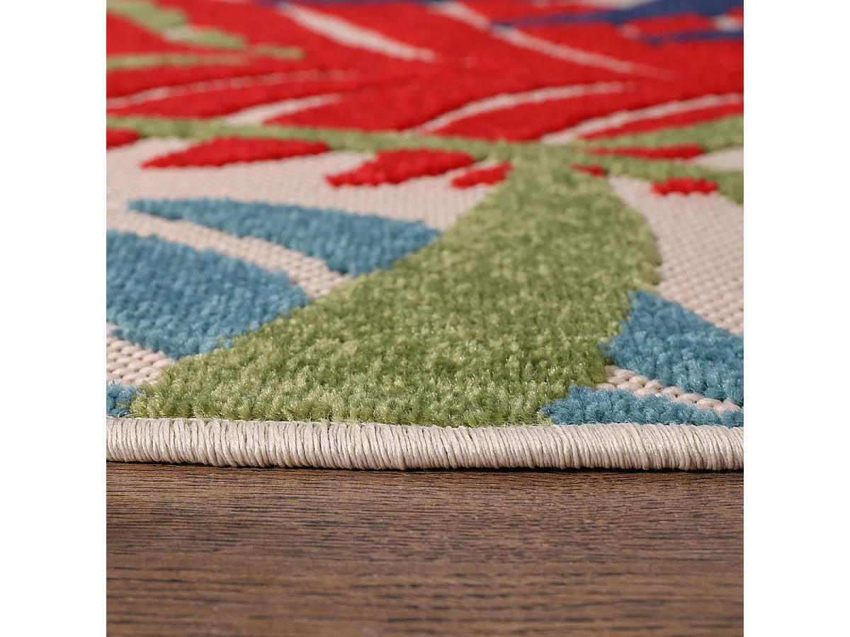 Tappeto da esterno 60x110 tessuto kilim blu e rosso CHIMEK