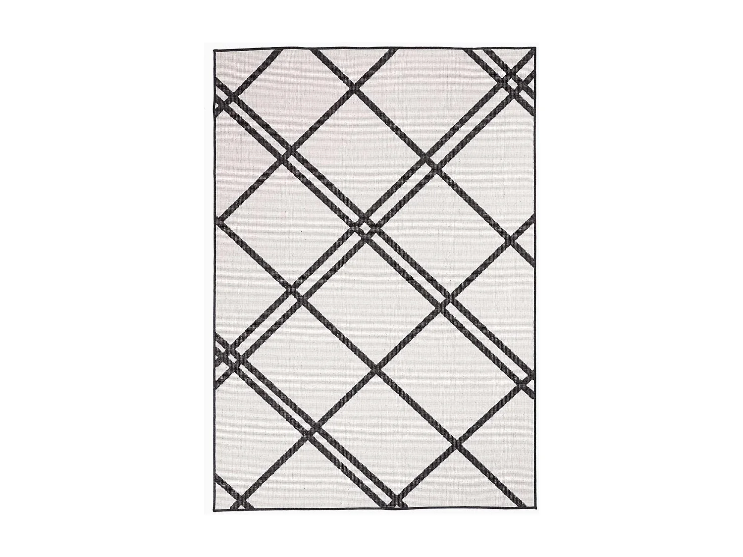 Tappeto da esterno, kilim reversibile 80x150 EX1 DOBLI nero e panna