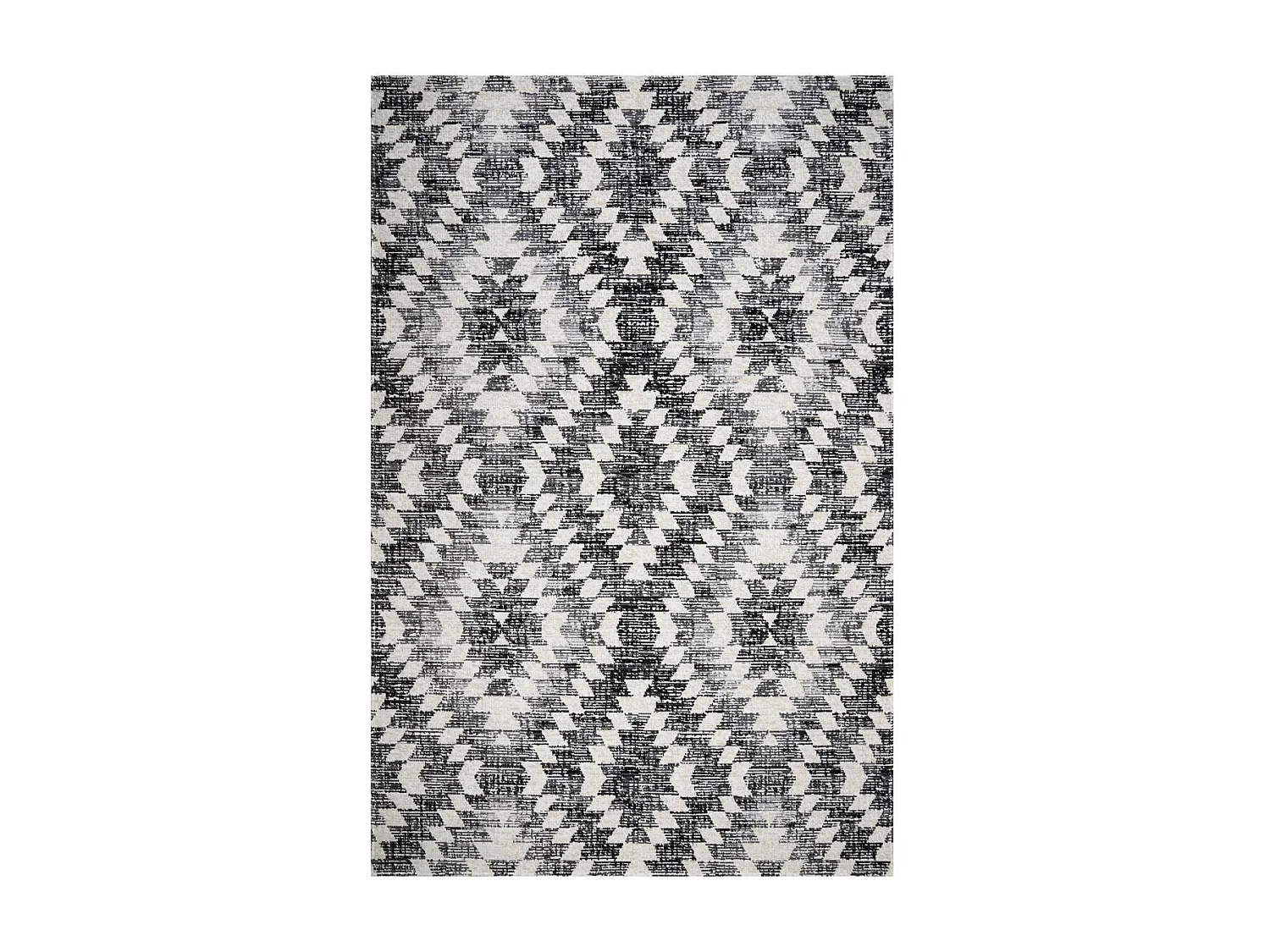 Tapis extérieur 150x220 tissé kilim gris et noir SANDRINE