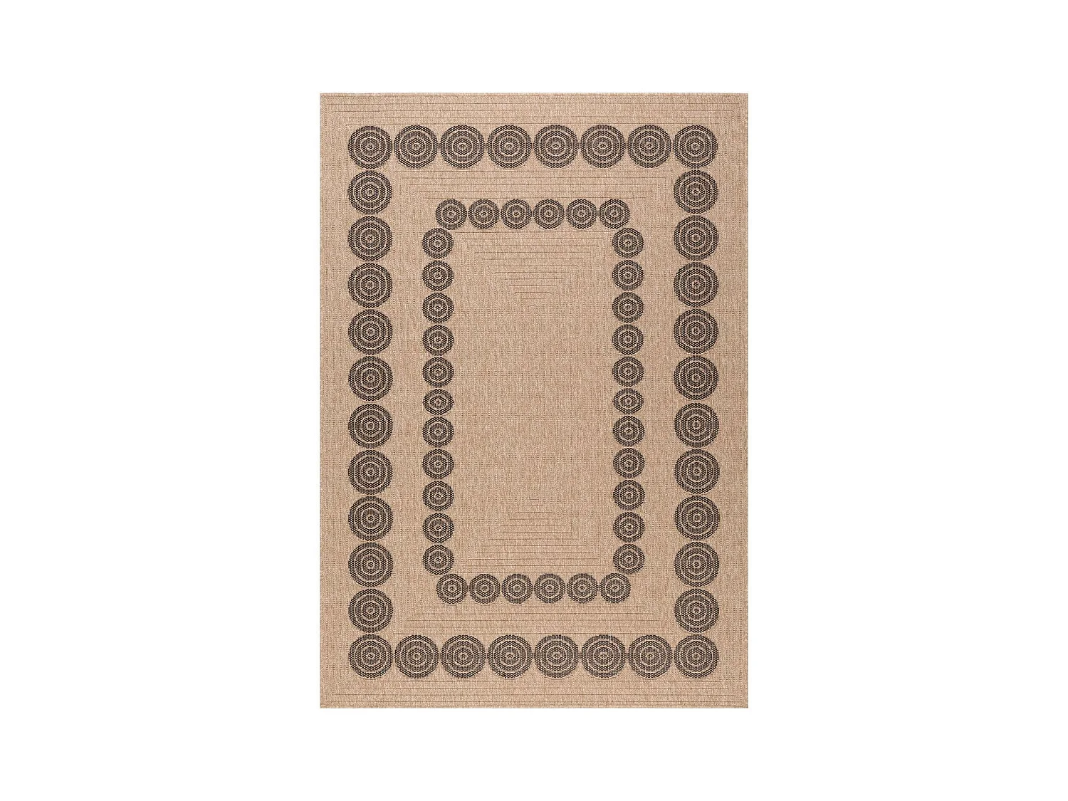 Tapis extérieur 80x150 tissé kilim beige et noir JUTE ART 8