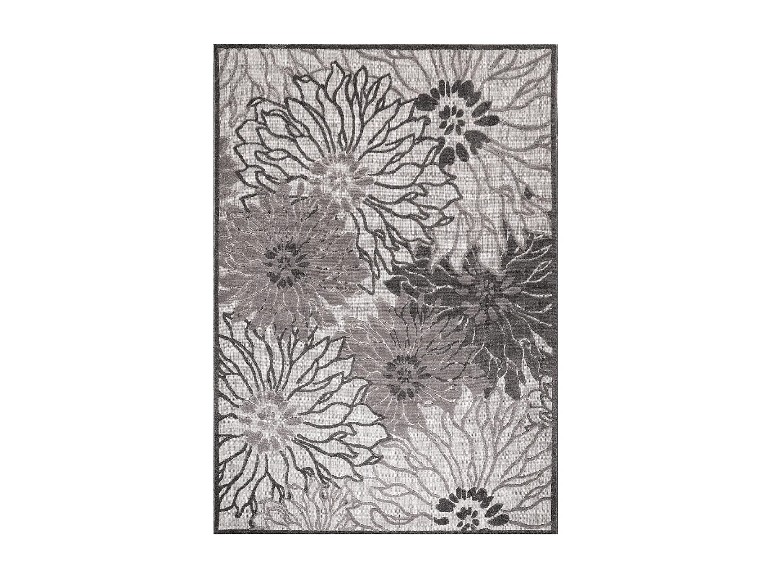 Tappeto da esterno Ø200cm tessuto rotondo kilim grigio chiaro CHIMEKA