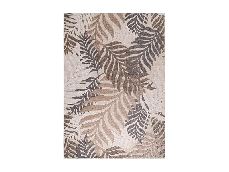 Tapis extérieur Ø150cm rond tissé kilim crème CHIMEK