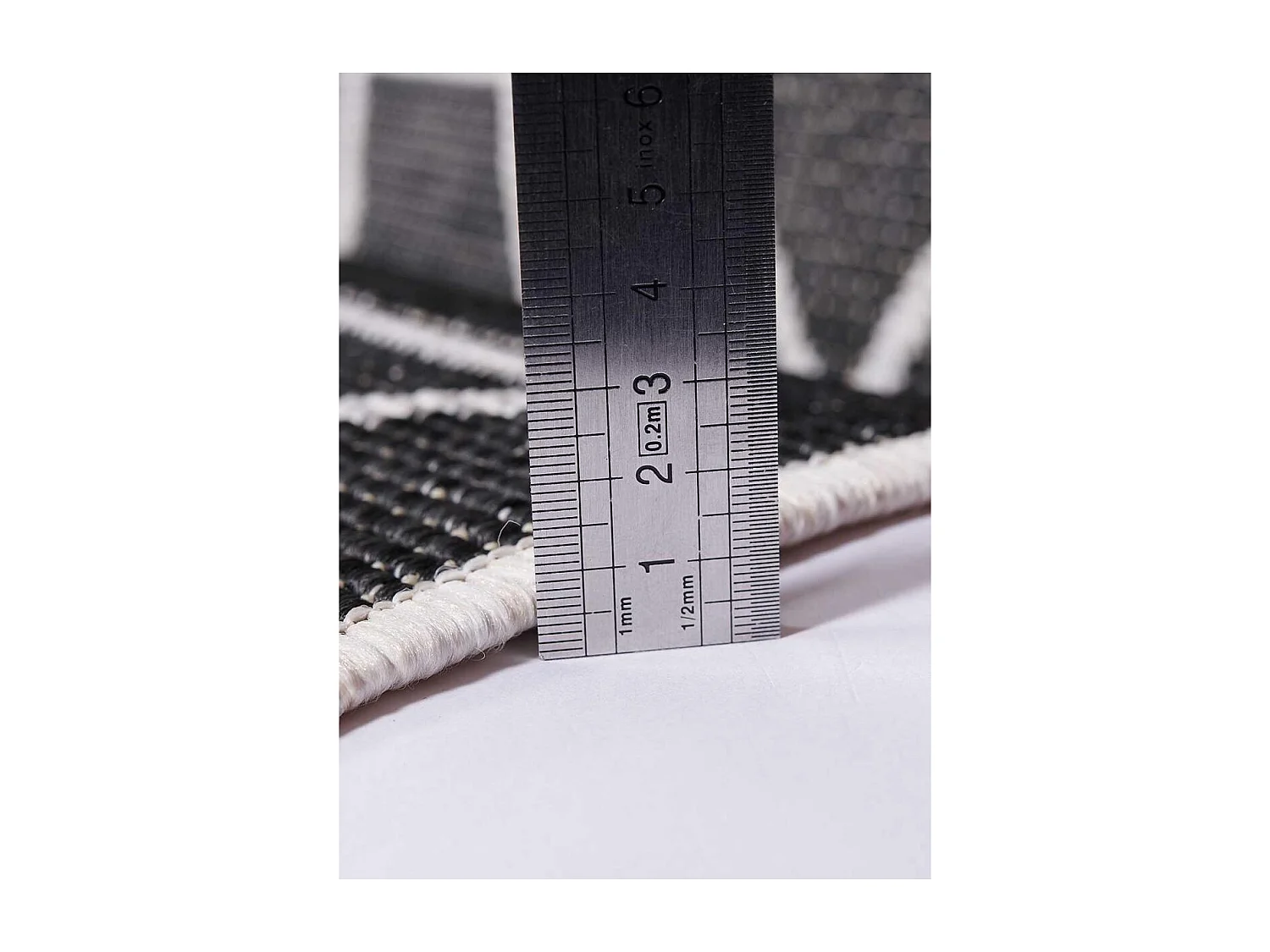 Tappeto da esterno, kilim reversibile 120x170 EX1 BRI nero e crema