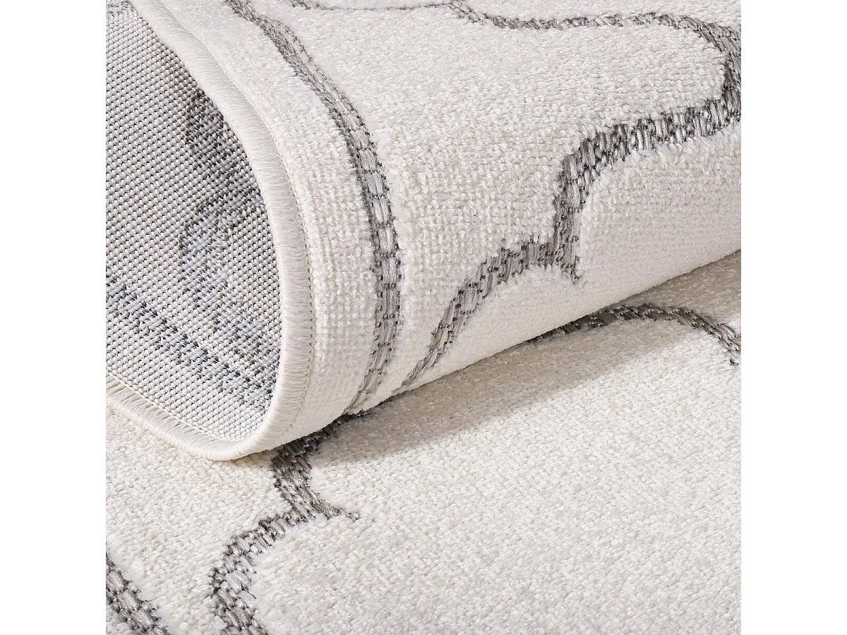 Tapis extérieur 200x290 tissé kilim crème KUMA