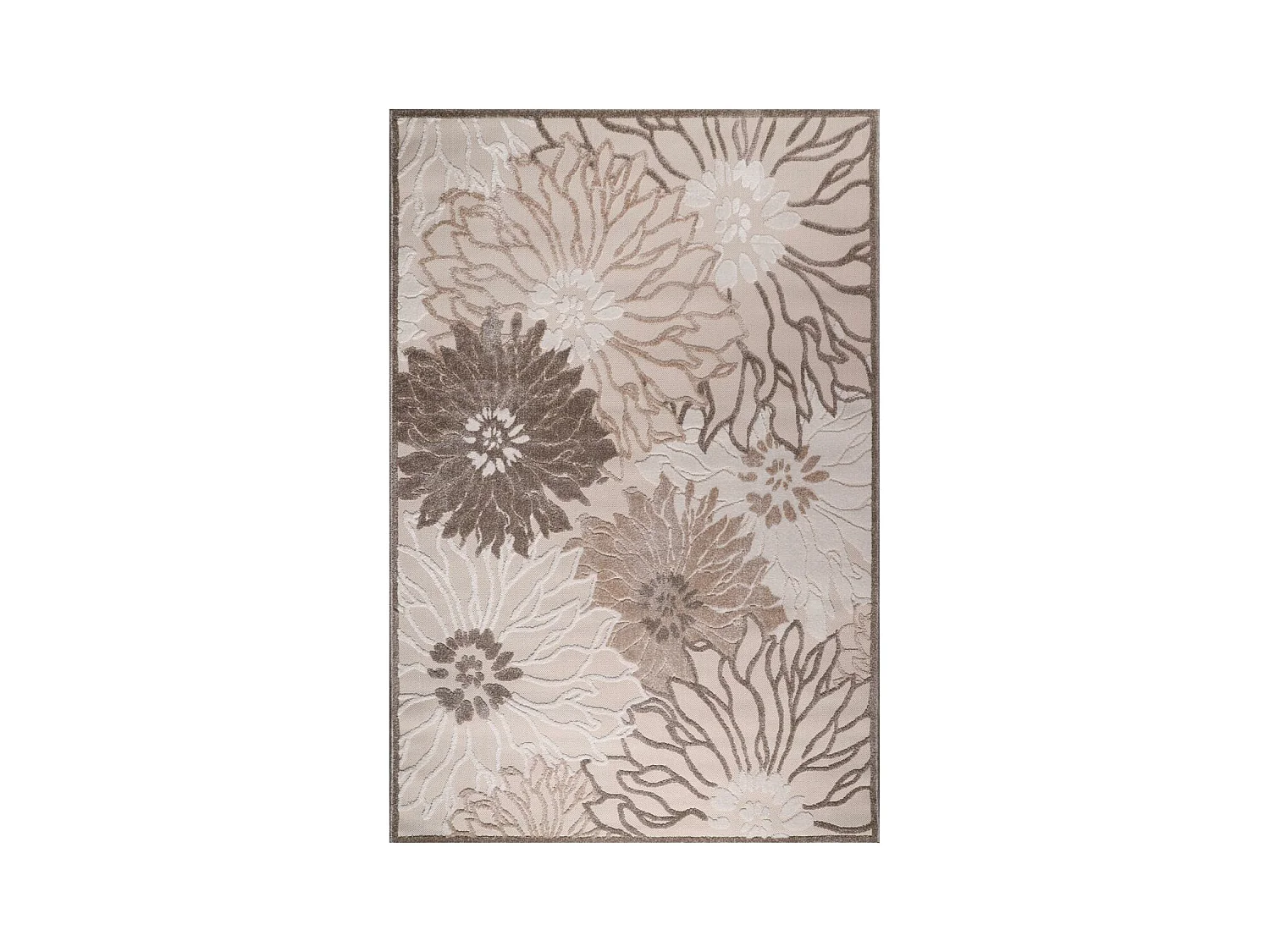 Tapis extérieur 200x290 tissé kilim crème CHIMEKA