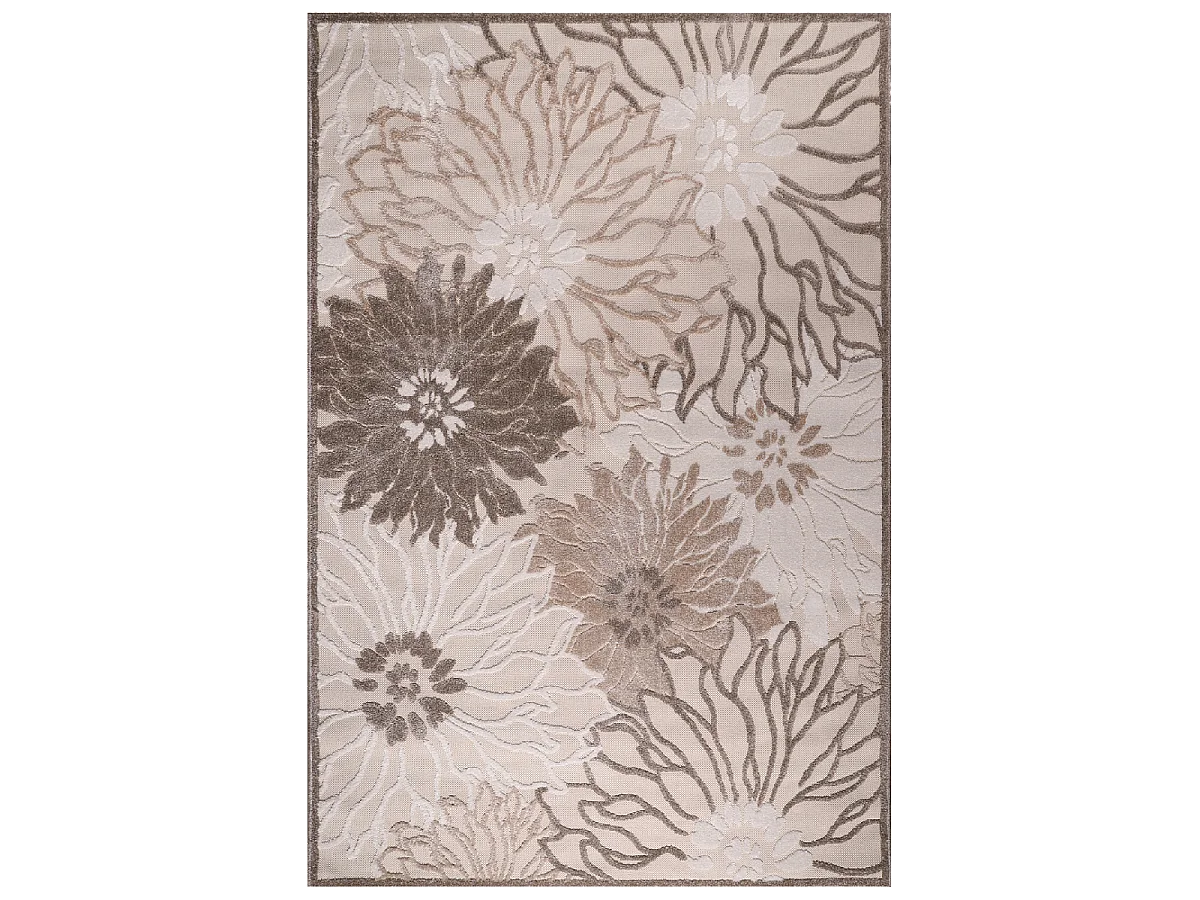 Tapis extérieur 200x290 tissé kilim crème CHIMEKA