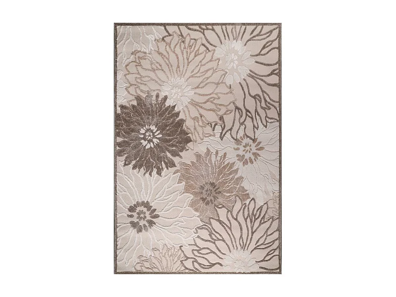 Tapis extérieur 200x290 tissé kilim crème CHIMEKA