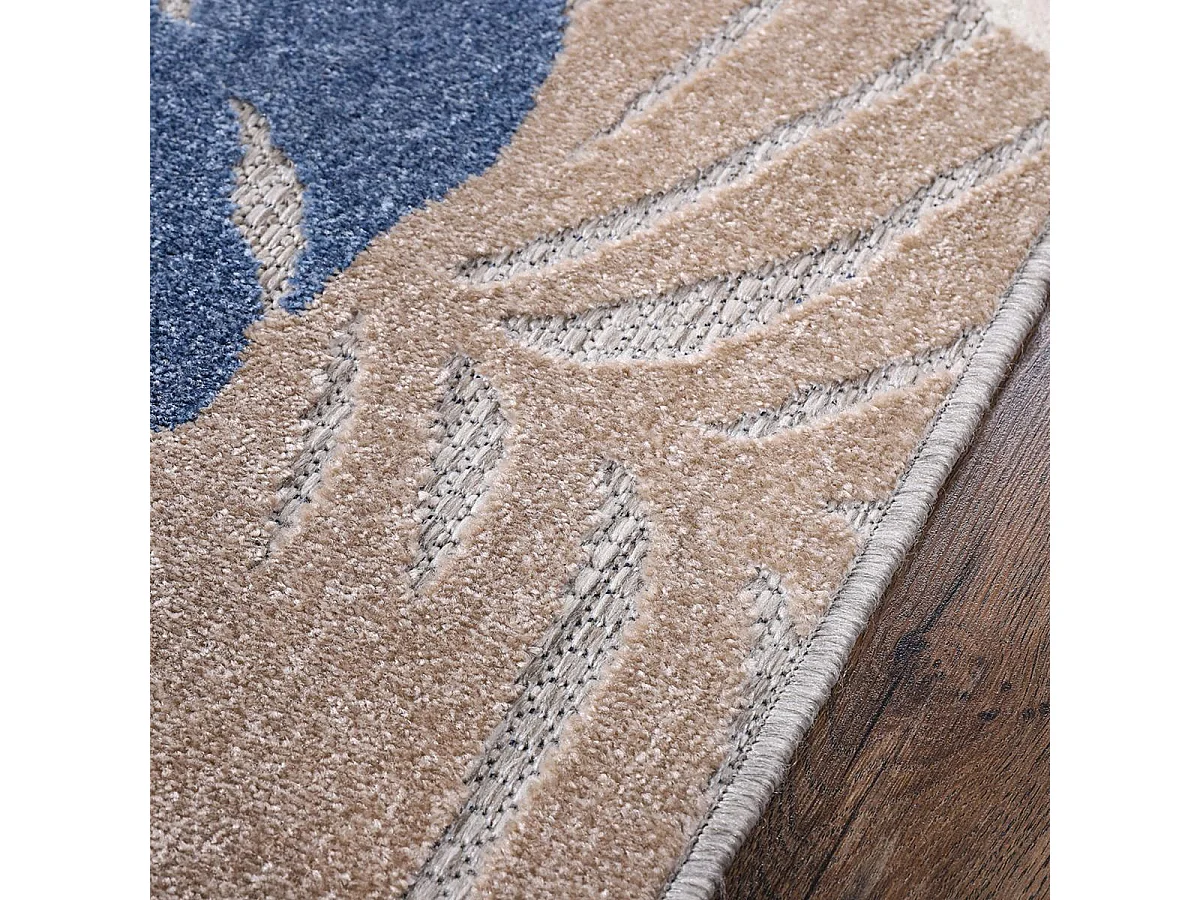 Tapis extérieur 140x200 tissé kilim beige CHIMEKI