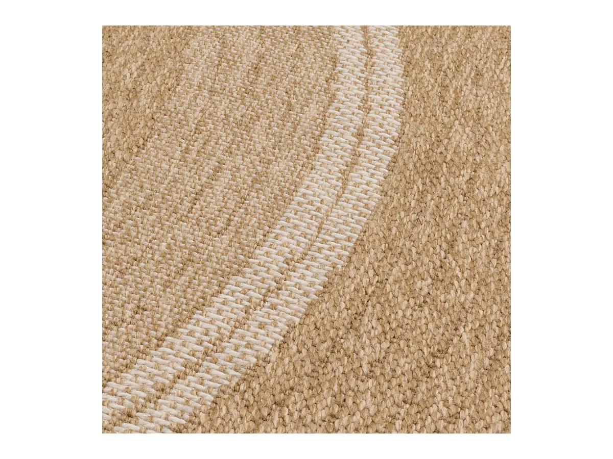 Tapis extérieur 160x230 tissé kilim beige et blanc JUTE ART 7