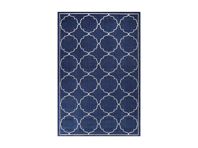 Tapis extérieur 80x150 tissé kilim bleu KUMA