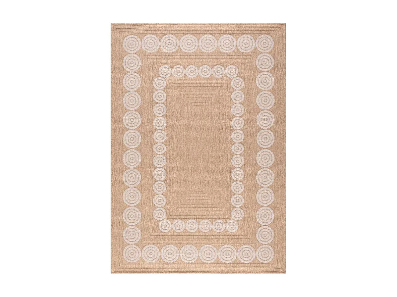 Tapis extérieur 160x230 tissé kilim beige et blanc JUTE ART 8