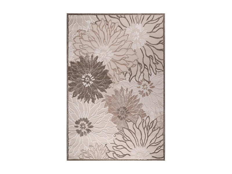 Tapis extérieur 120x170 tissé kilim crème CHIMEKA
