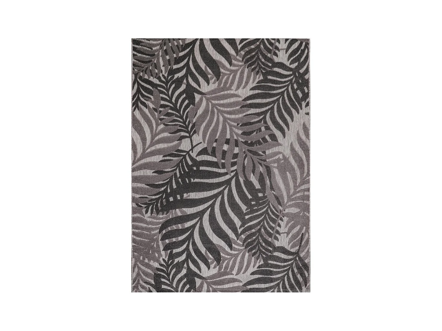 Tapis extérieur Ø120cm rond tissé kilim gris CHIMEK
