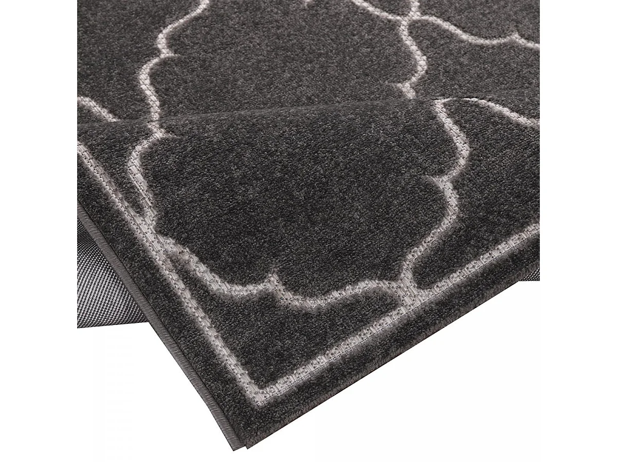 Tapis extérieur 80x150 tissé kilim gris KUMA