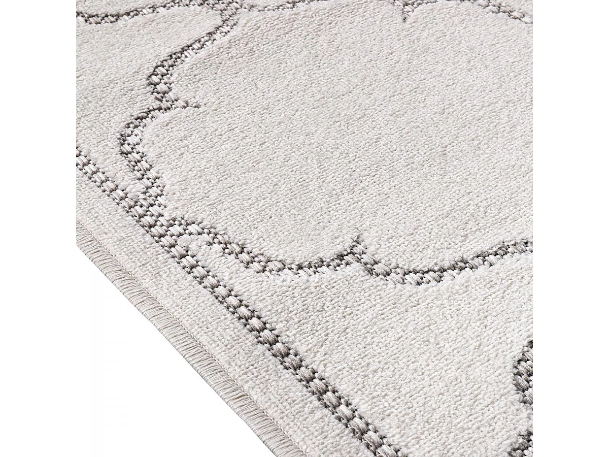 Tapis extérieur 160x230 tissé kilim crème KUMA