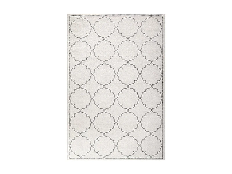 Tapis extérieur 160x230 tissé kilim crème KUMA