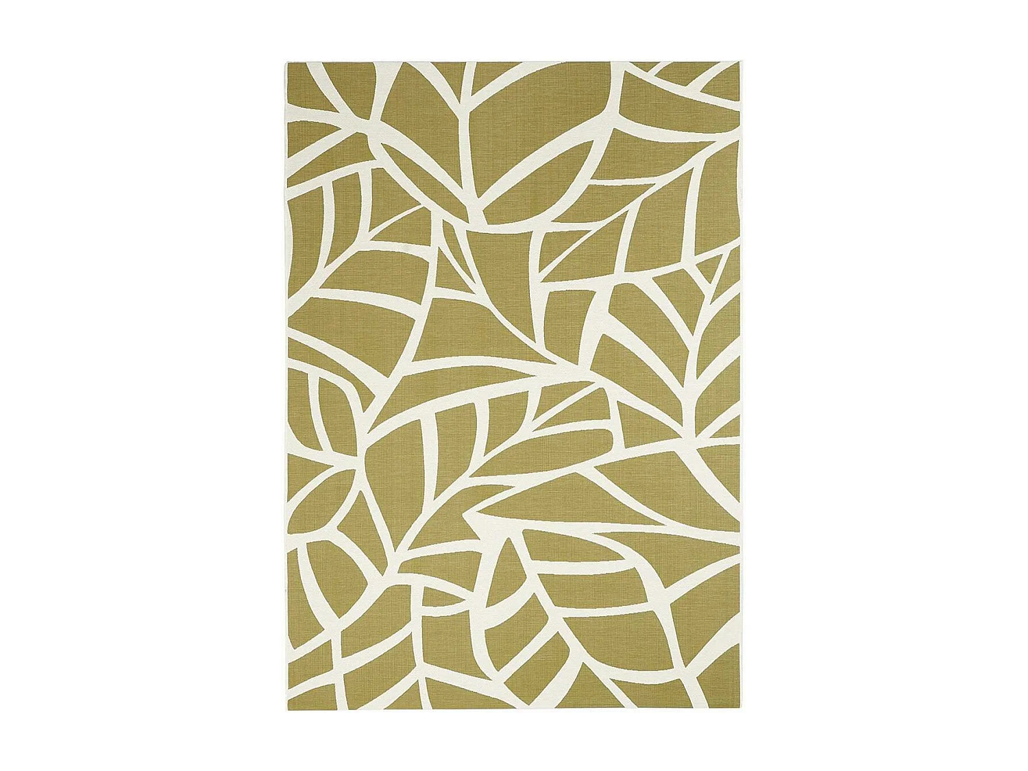 Tapis extérieur 160x230 tissé kilim vert FEUILLE