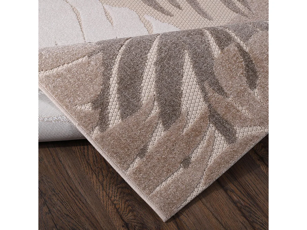 Tapis extérieur 120x170 tissé kilim beige et crème CHIMEKI