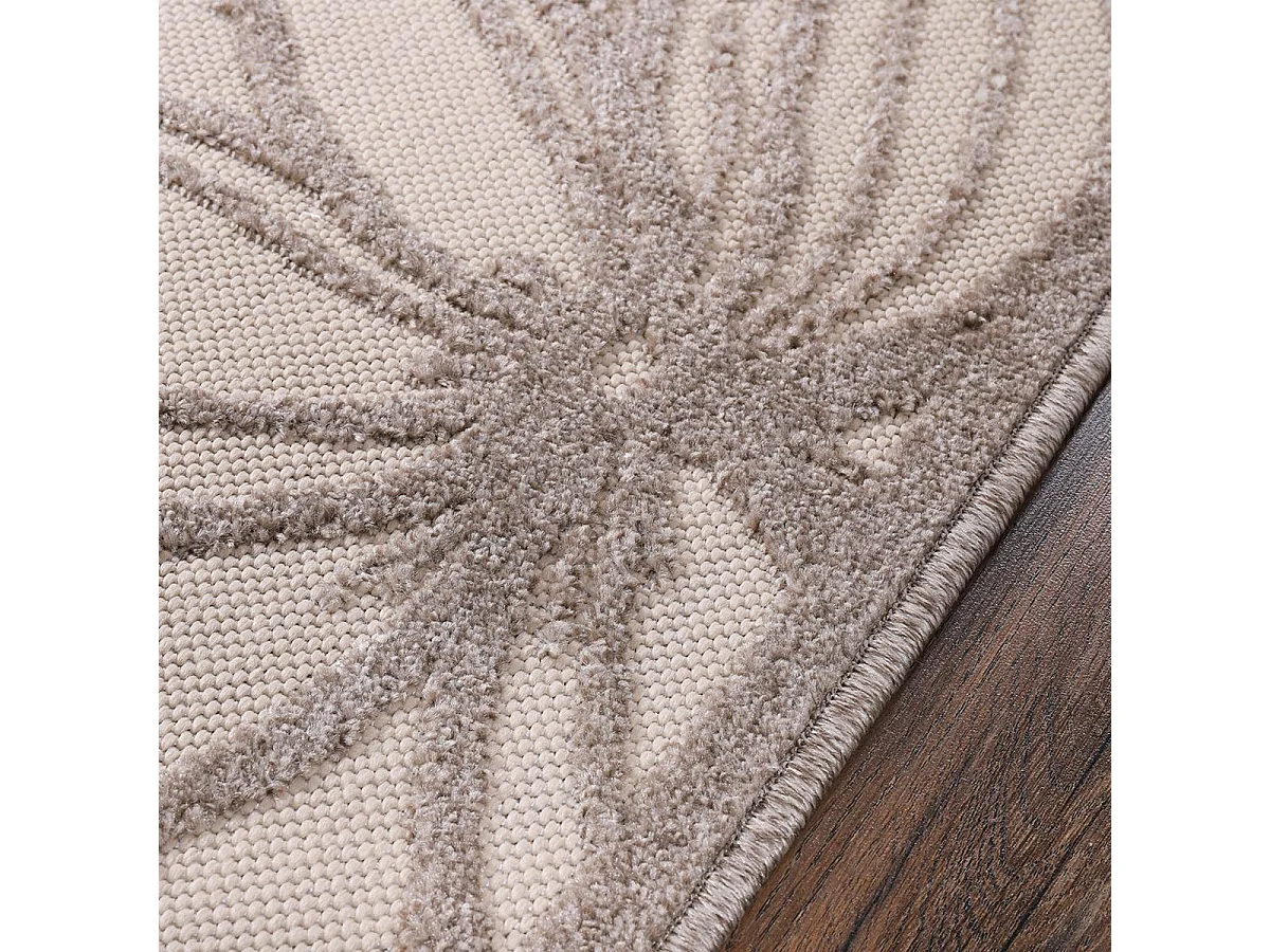 Tapis extérieur 80x200 tissé kilim marron et crème CHIMEKO