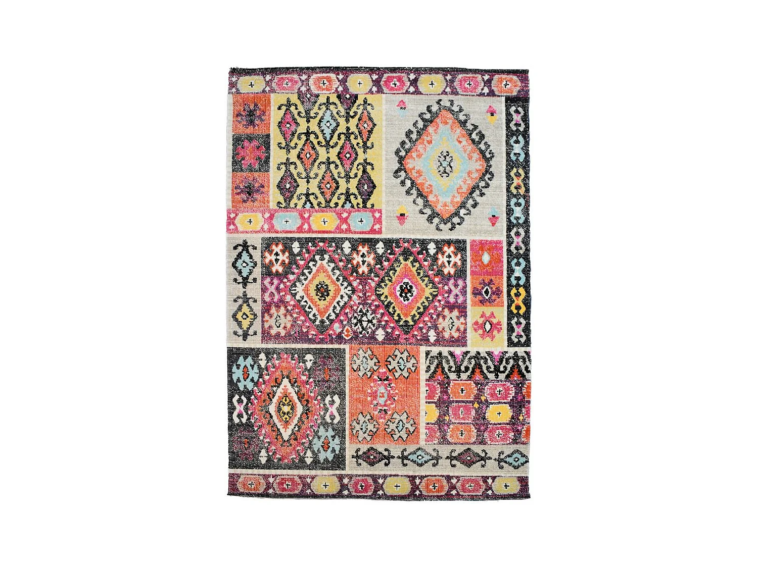 Tapis extérieur 120x170 tissé kilim rouge et orange EXT LAHORS