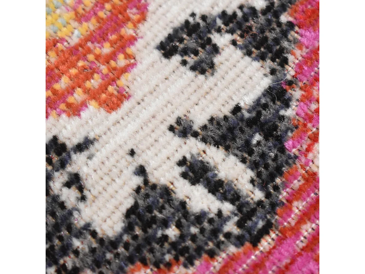 Tapis extérieur 120x170 tissé kilim rouge et orange EXT LAHORS