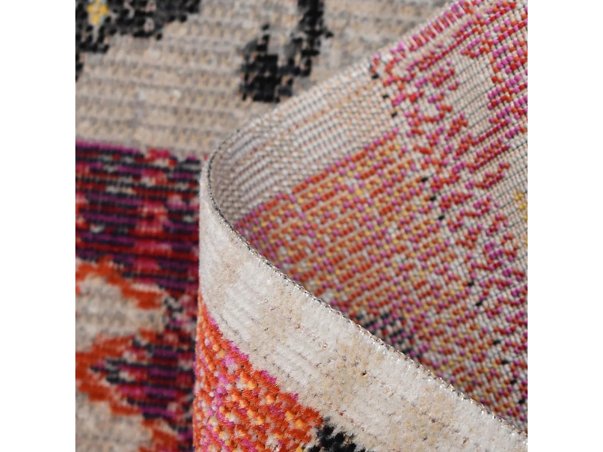 Tapis extérieur 120x170 tissé kilim rouge et orange EXT LAHORS