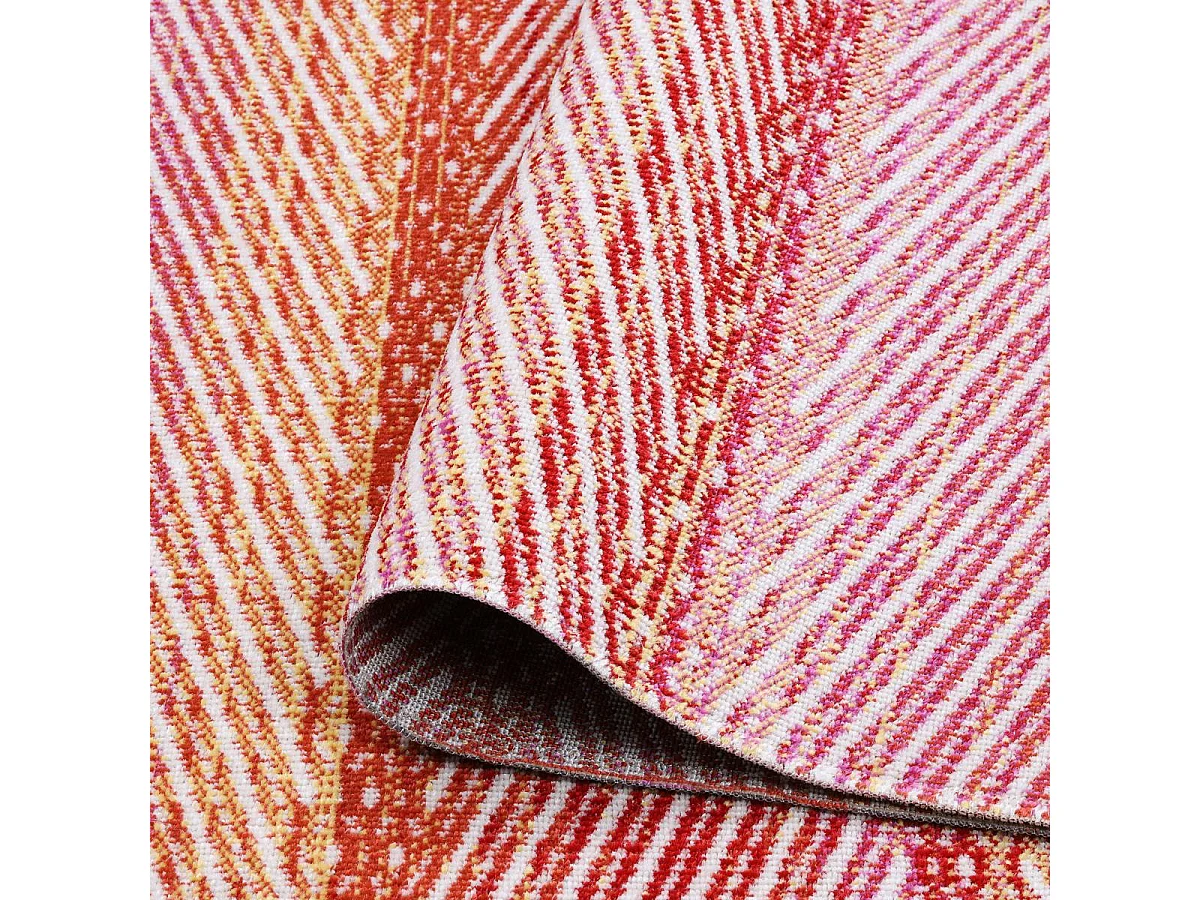 Tapis extérieur 150x220 tissé kilim rose et rouge SEMA