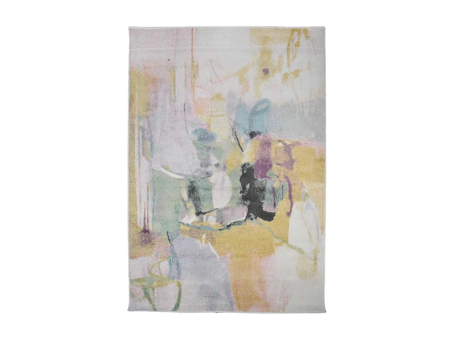 tapis salon 160x220 tissé beige et marron rectangle motif abstrait CLANDA